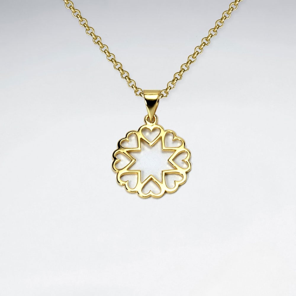 Sterling Silver Stars & Hearts Openwork Pendant