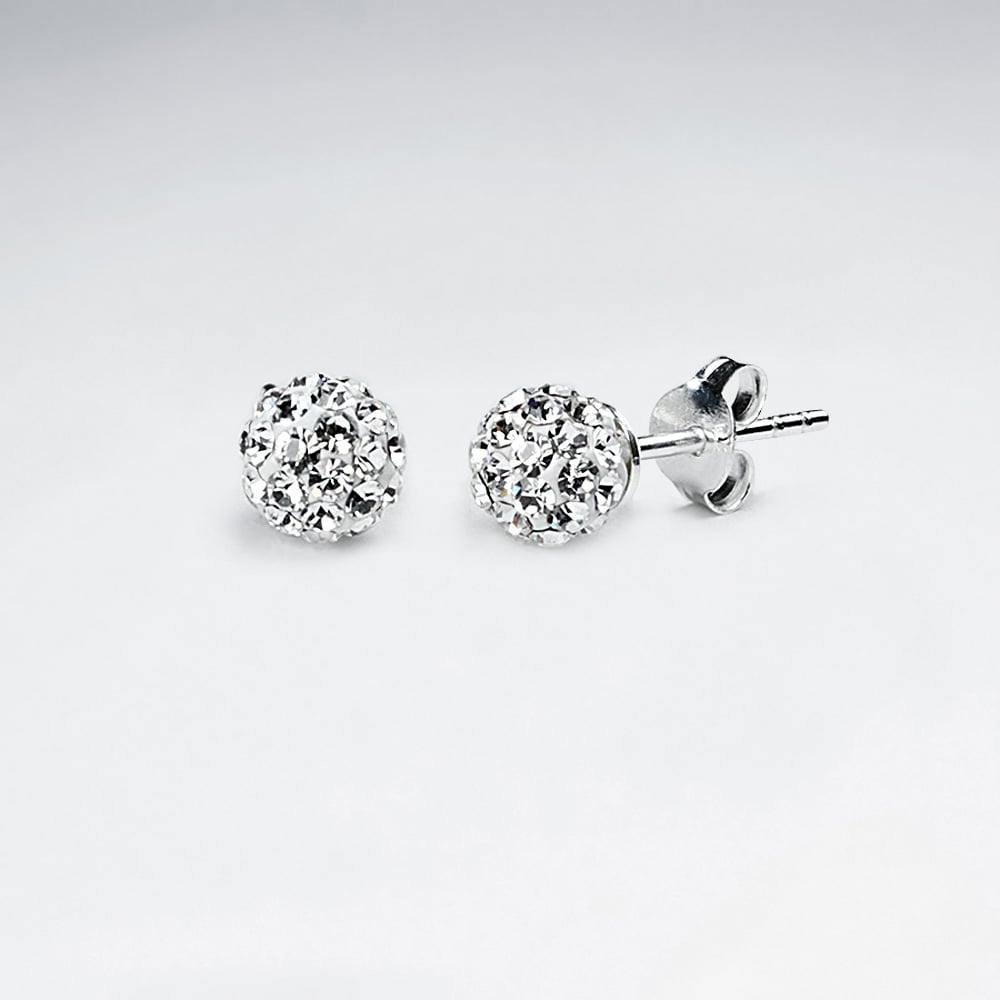 925 Sterling Silver Crystal Stud Earring