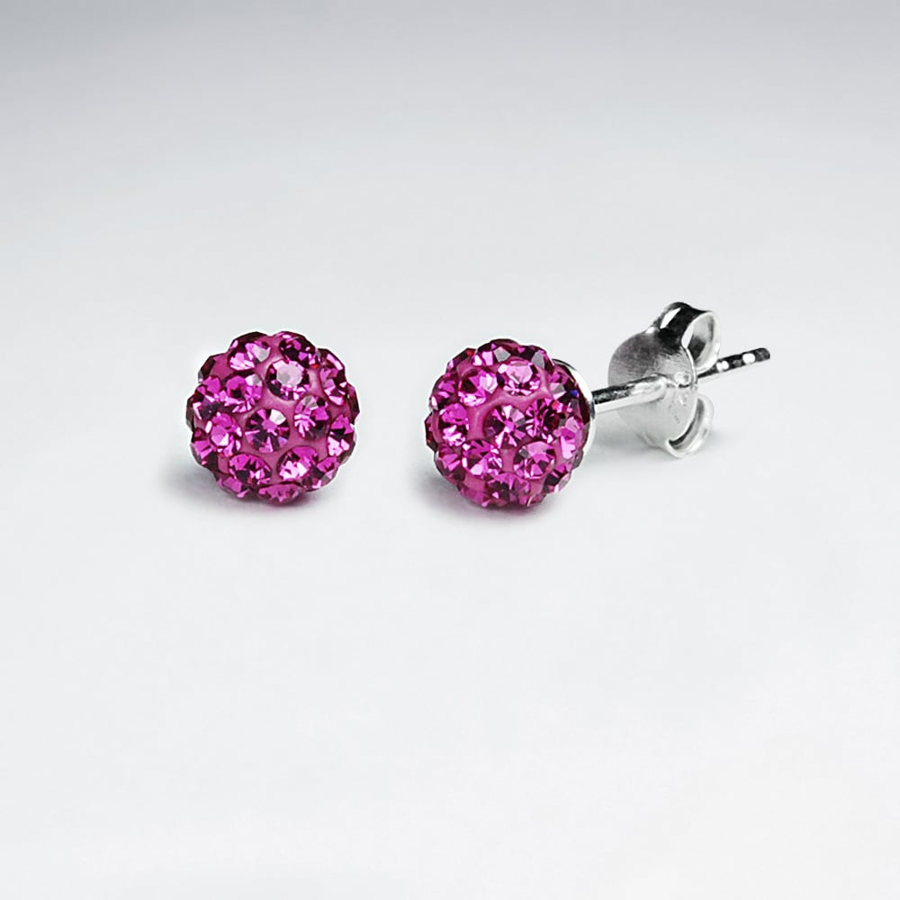 925 Sterling Silver Crystal Stud Earring