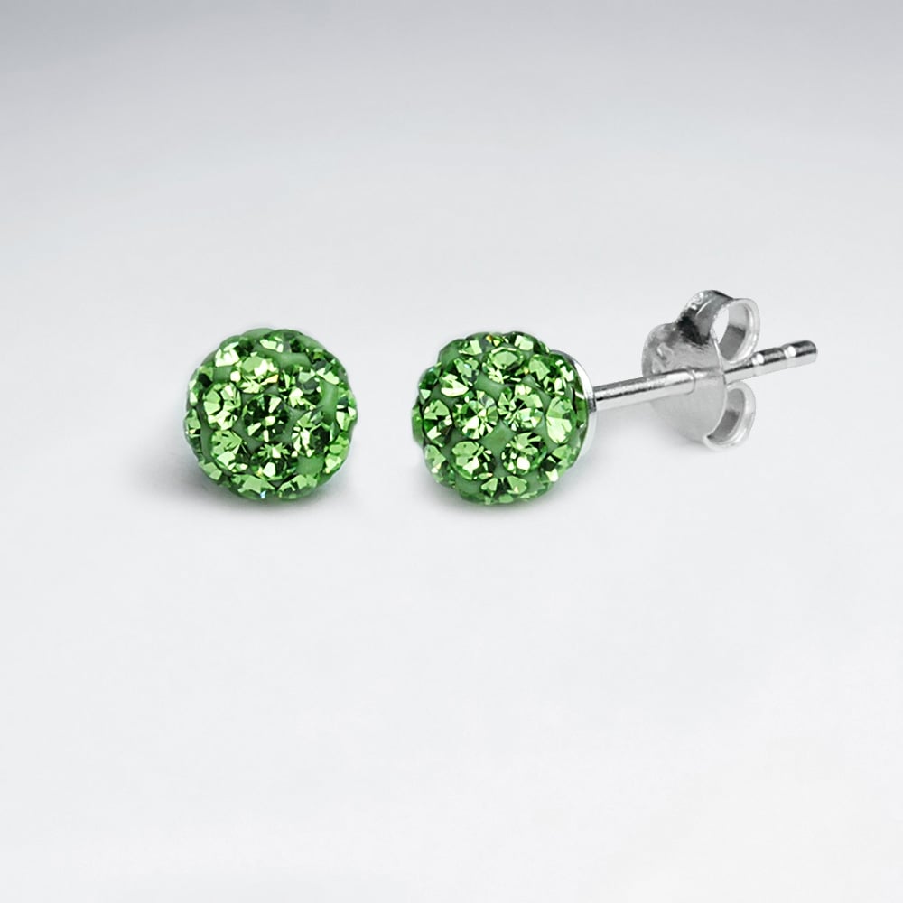 925 Sterling Silver Crystal Stud Earring