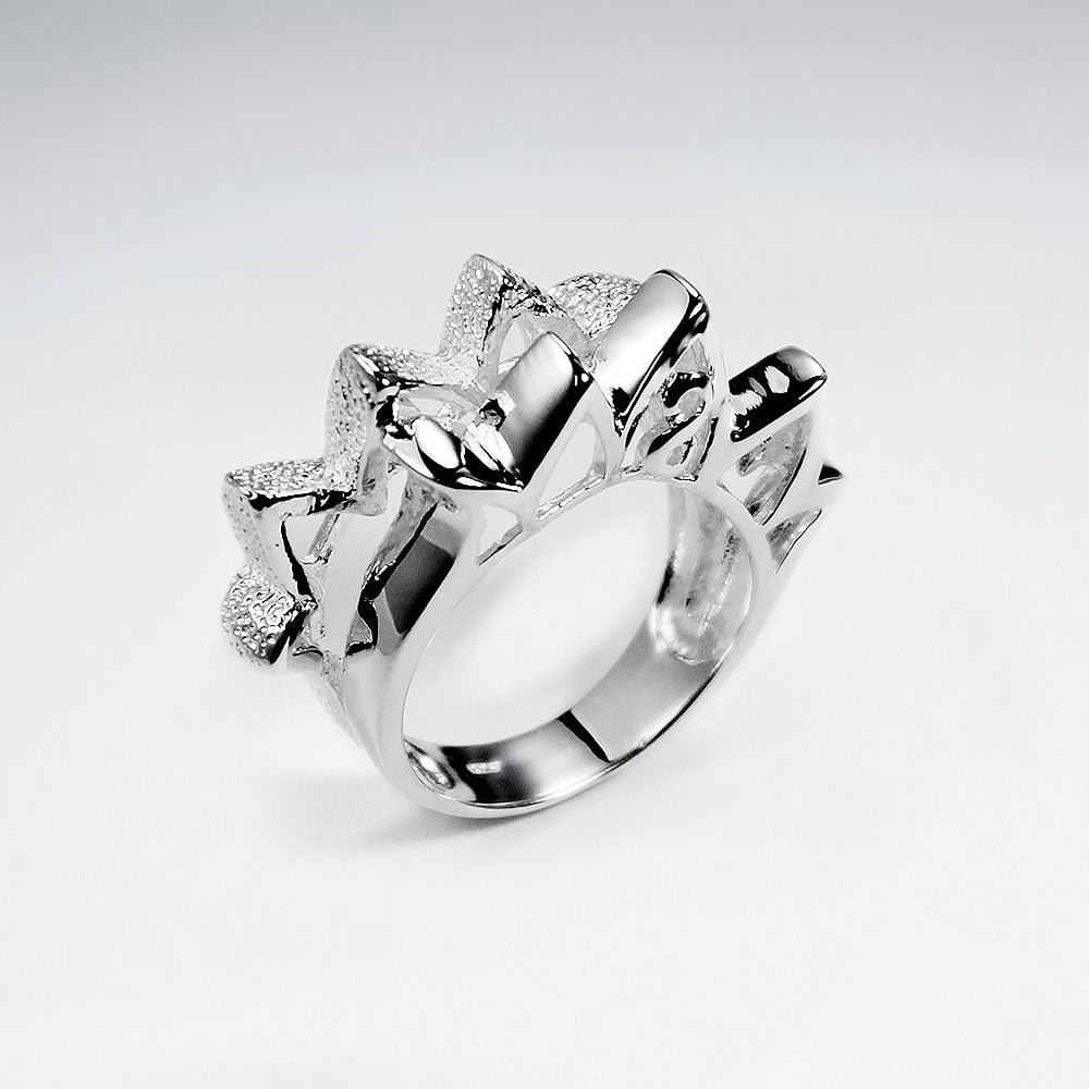 Sterling Silver Spiked Crown Inspired Ring.
