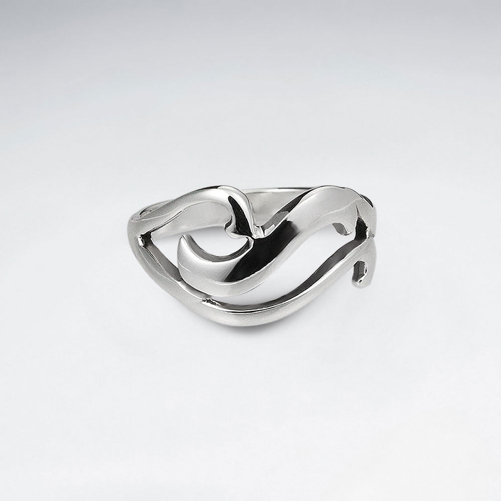Sterling Silver Curve Design Ring