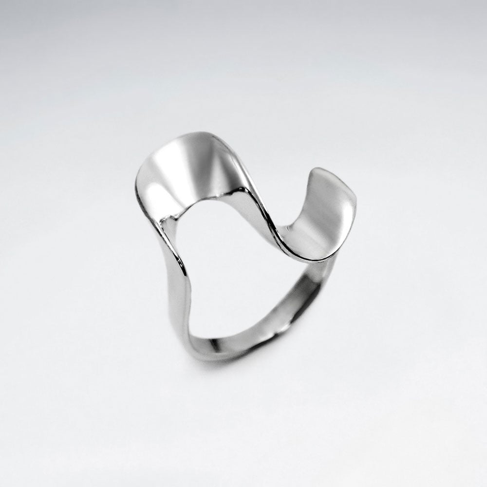 Sterling Silver Contemporary Twist Design Ring