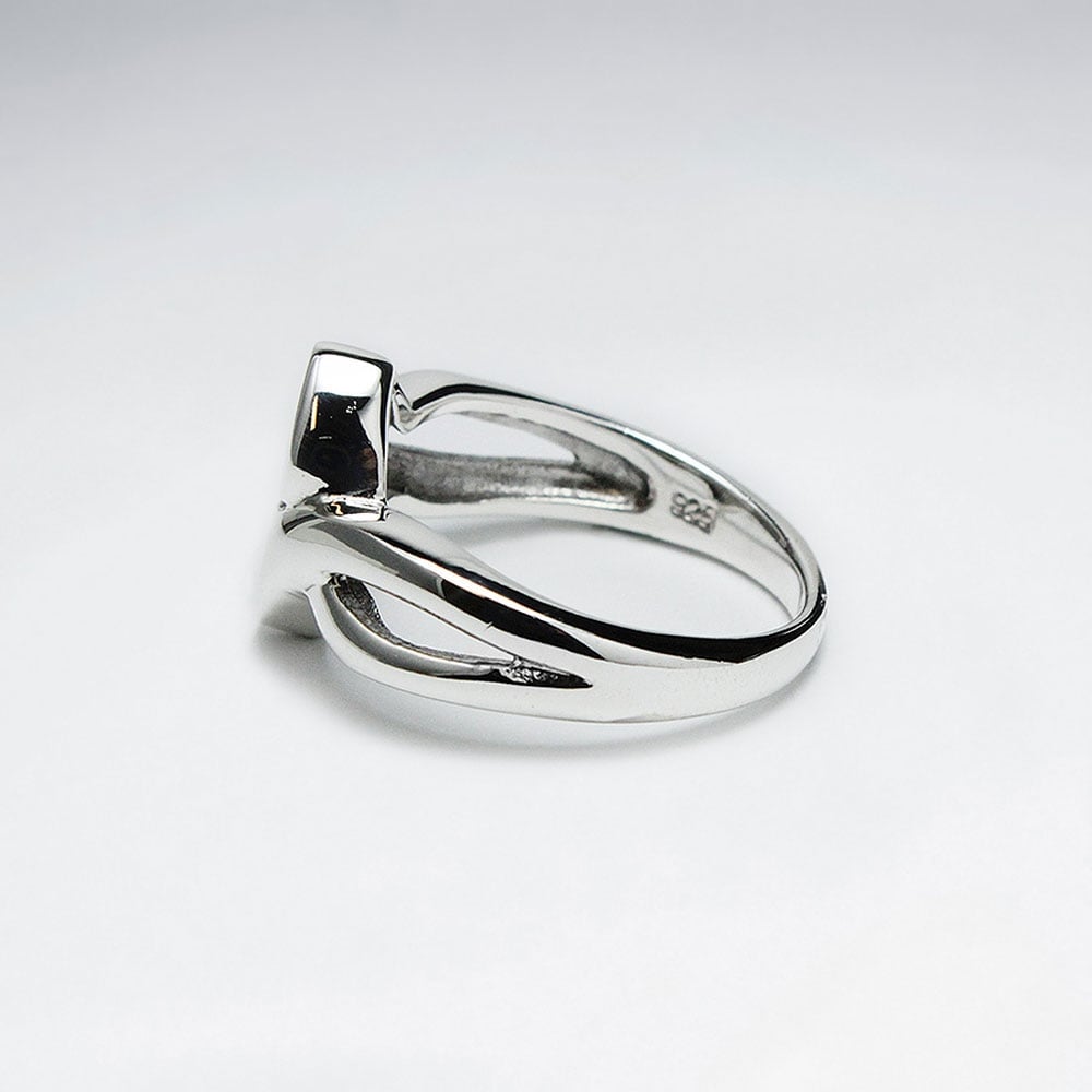 Sterling Silver Elegant And Modern Style Heart Ring