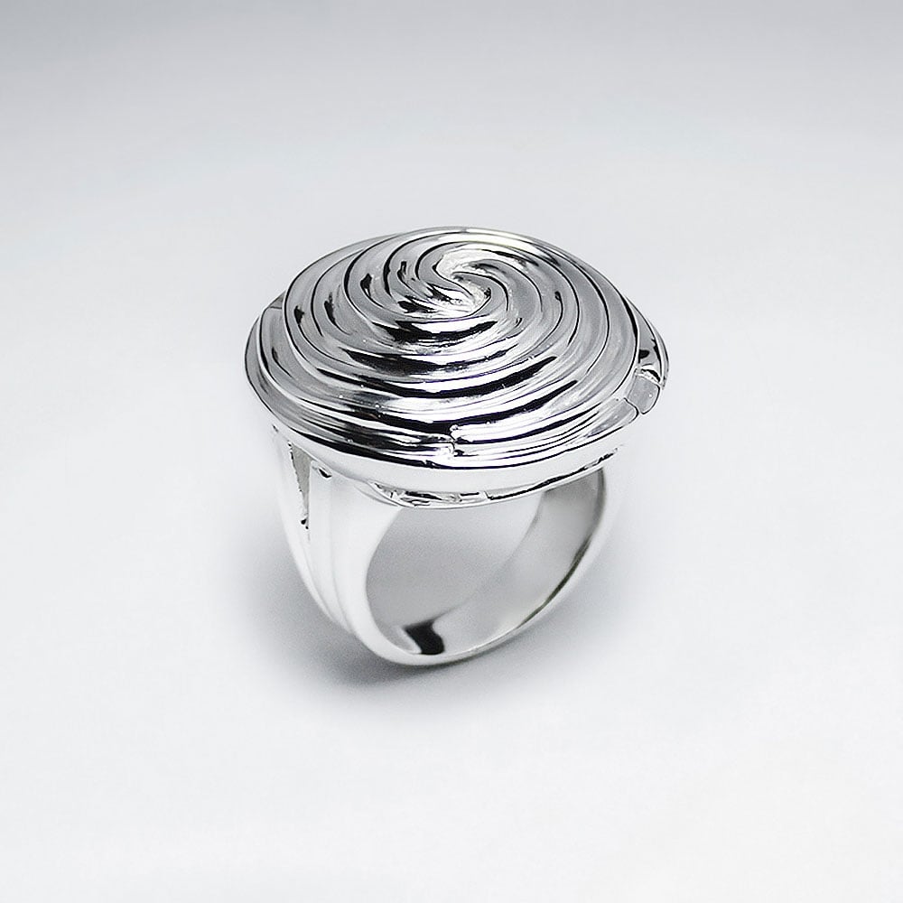 Sterling Silver Swirled Rounded Dome Ring