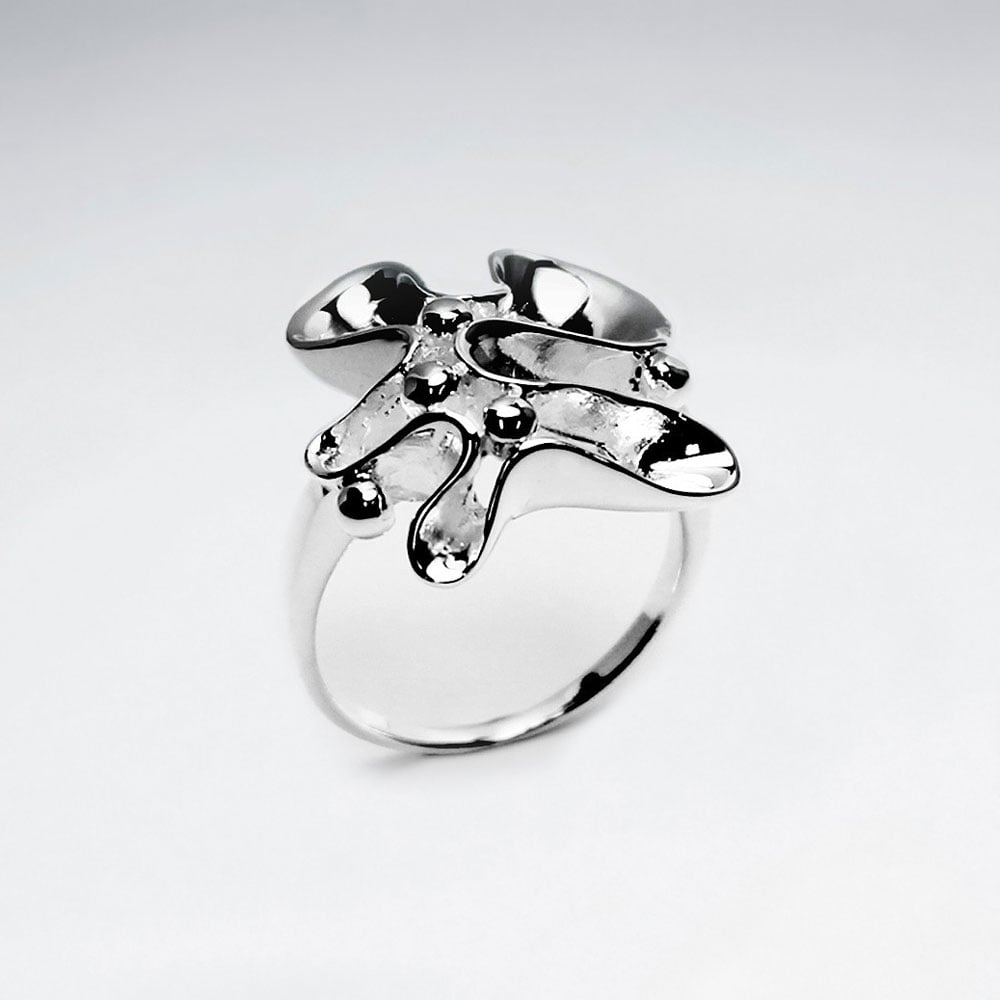 Modern Style Sterling Silver Ring