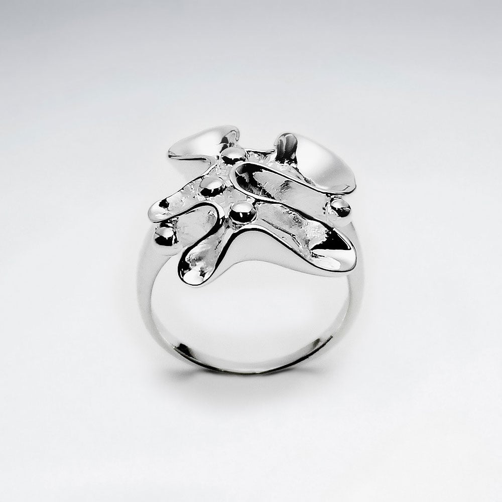 Modern Style Sterling Silver Ring