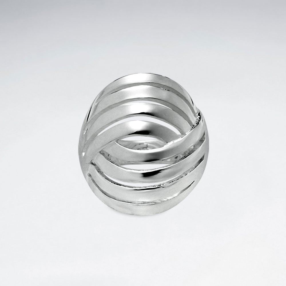 Sterling Silver Multi Lines Design Ring