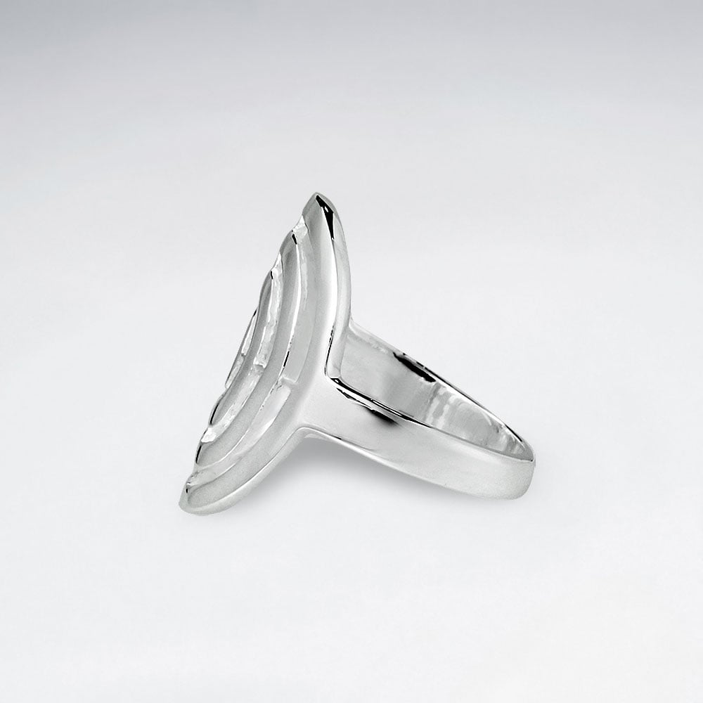Sterling Silver Round Open Cut Out Design Ring