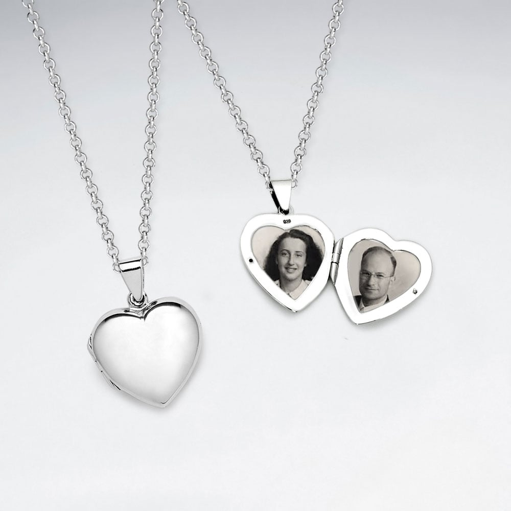 Sterling Silver Locket Heart Pendant