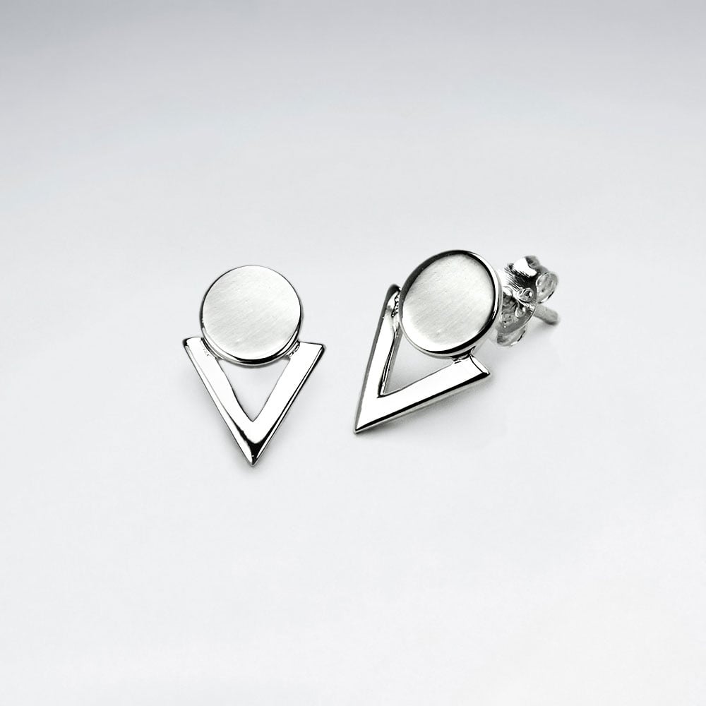 Openwork Downward Triangle Stud Earrings