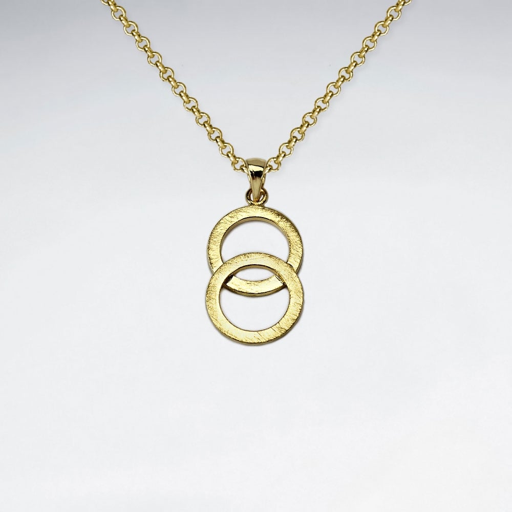 925 Silver Matte Double Openwork Circle Pendant