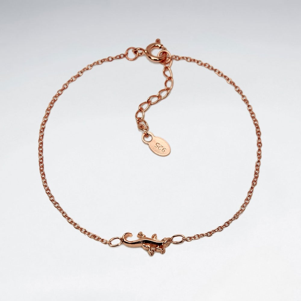 Sterling Silver Adjustable Chain Lizard Bracelet