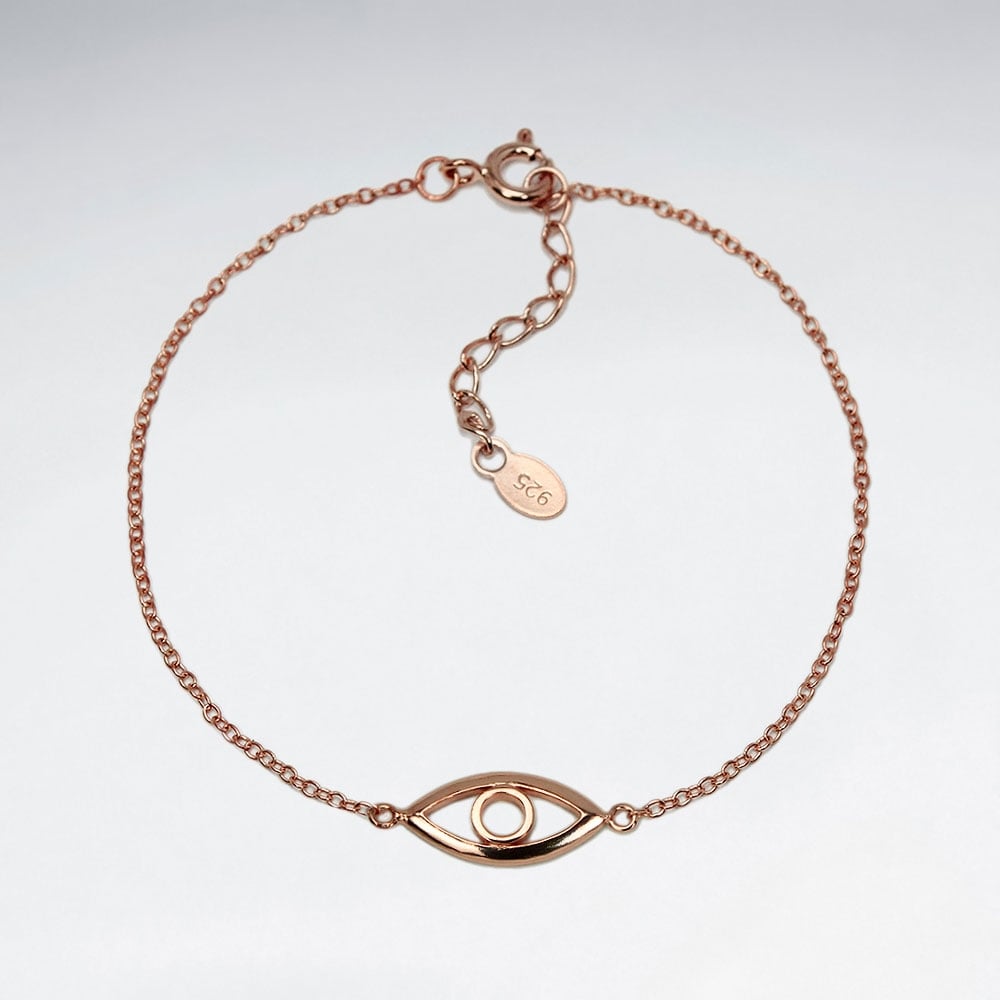 Sterling Silver All Openwork Seeing Eye Adjustable Bracelet