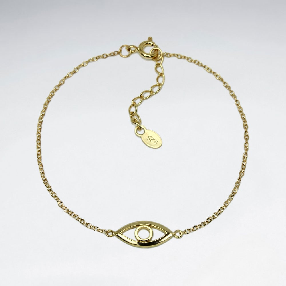 Sterling Silver All Openwork Seeing Eye Adjustable Bracelet