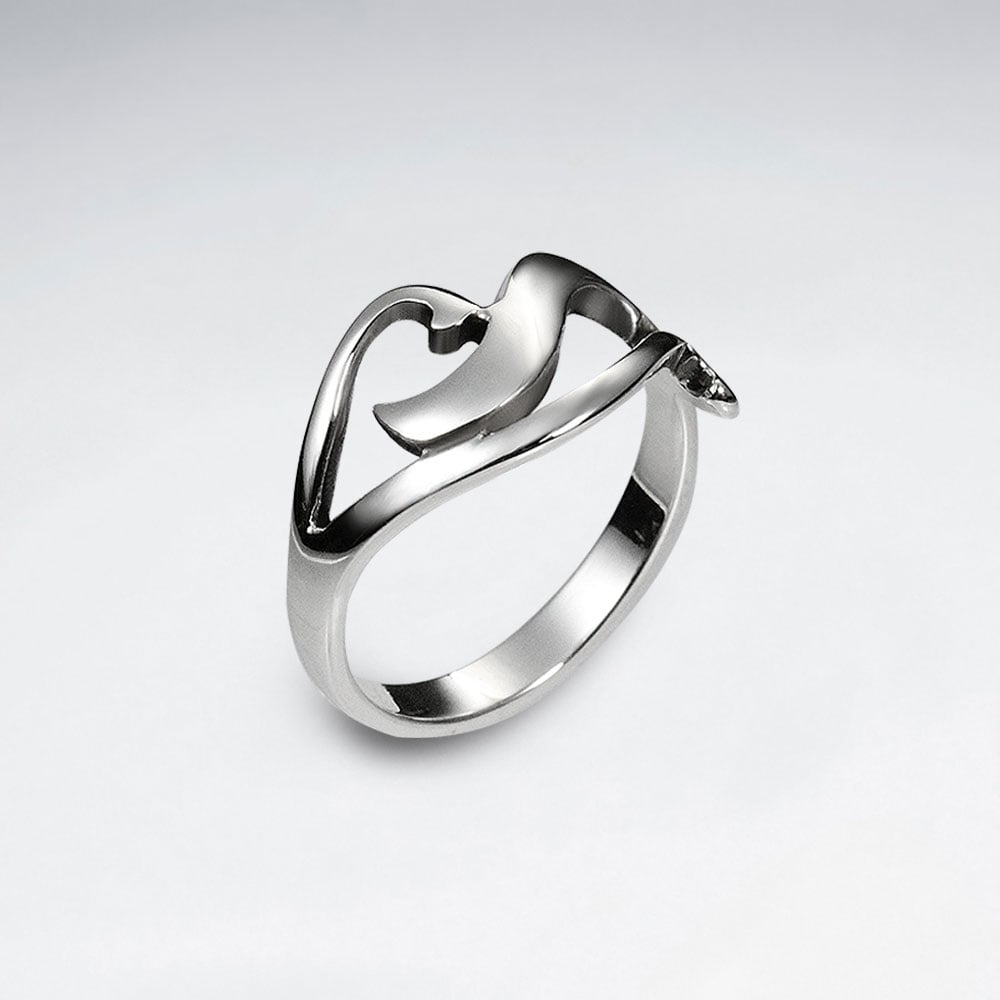 Sterling Silver Curve Design Ring