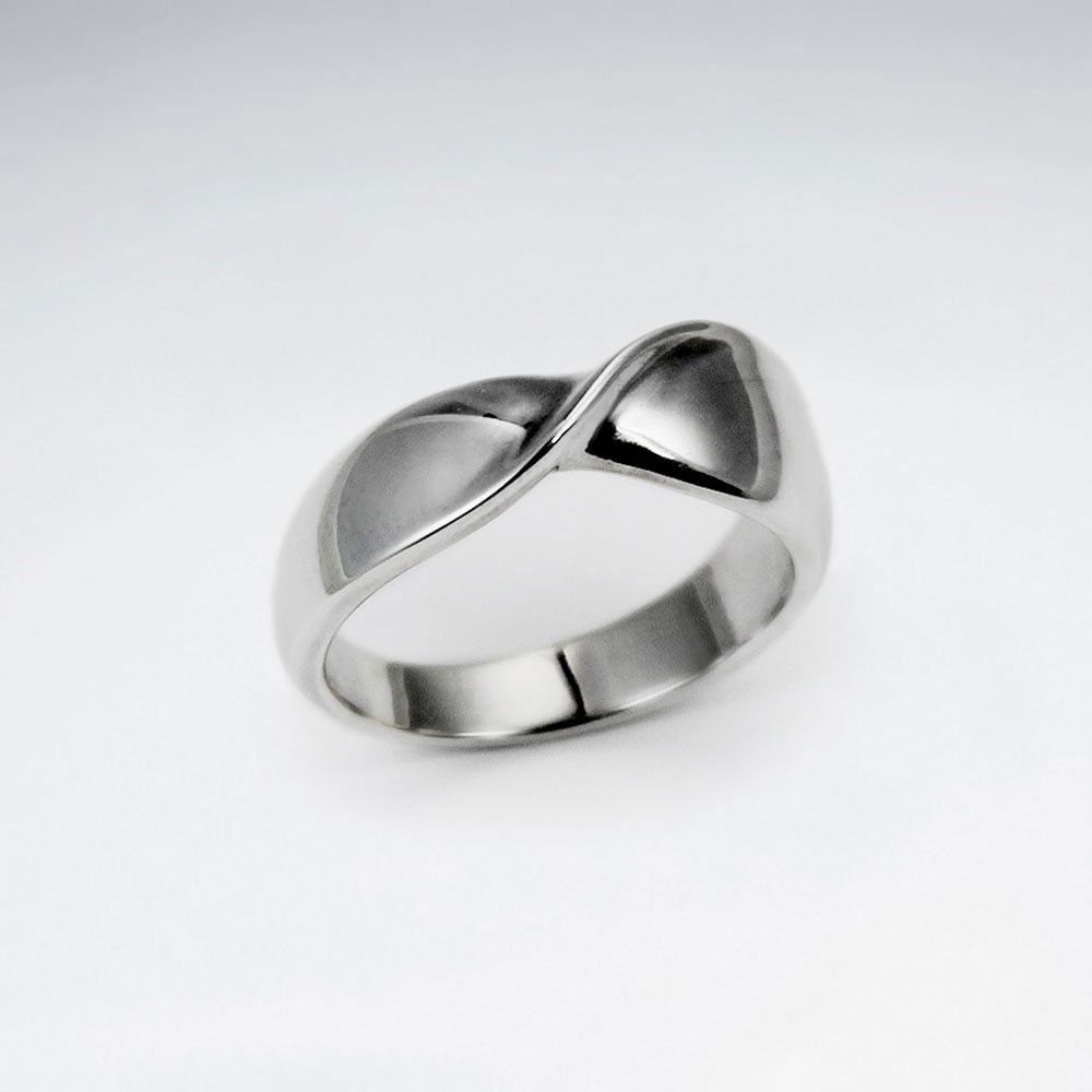 Sterling Silver Simple Twist Design Ring