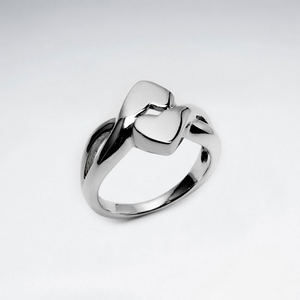 Sterling Silver Elegant And Modern Style Heart Ring