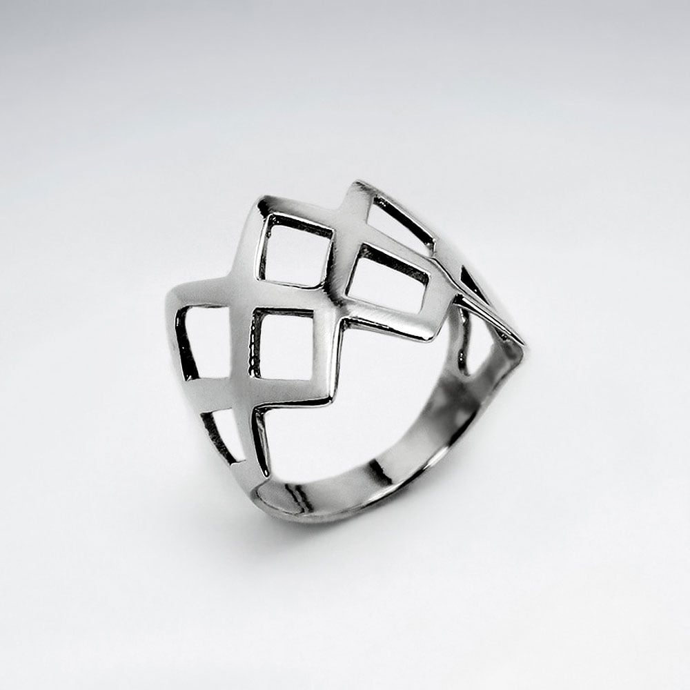 Sterling Silver Crisscross Design Ring