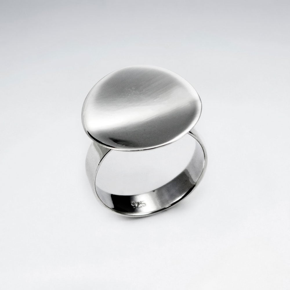 Sterling Silver Circle Disc Design Ring