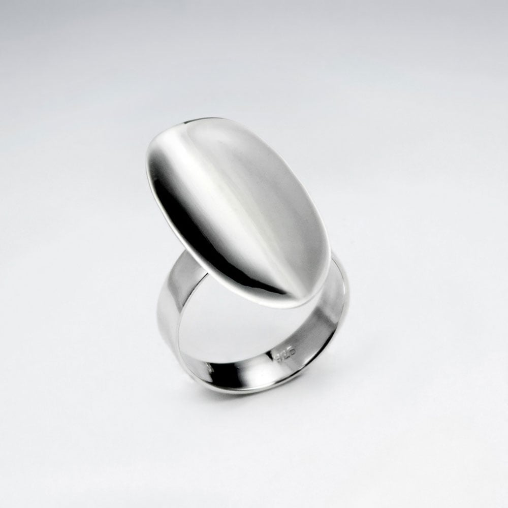 Sterling Silver Oval Plain Design Ring