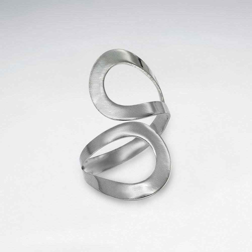 Sterling Silver Flat Curve Surface Design Ring