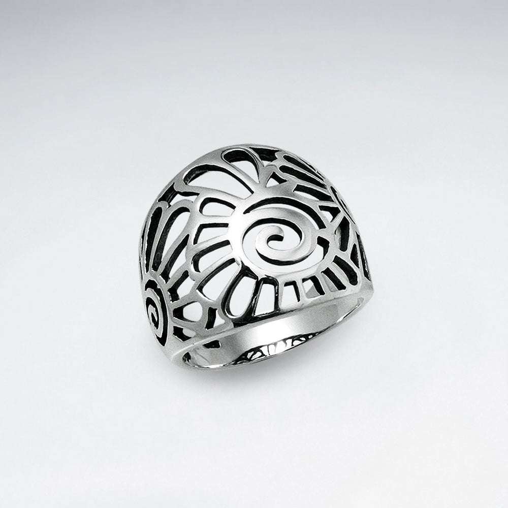 Sterling Silver Swirl Filigree Design Ring