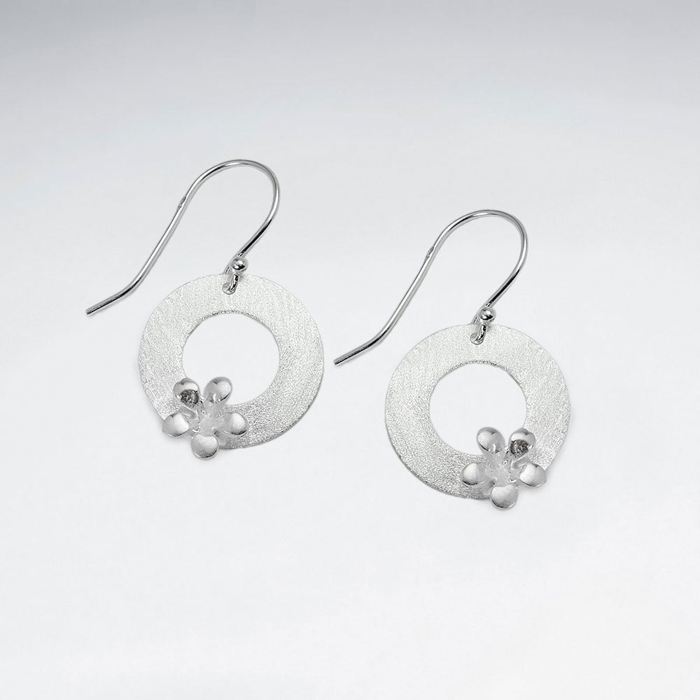 Simply Inspired Modern Minimalist Sterling Silver Circle Wreath Earrings