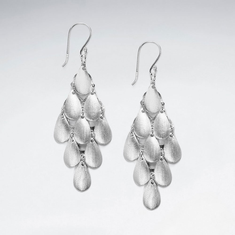 Alluring Cascade Sterling Silver Dangle Earrings