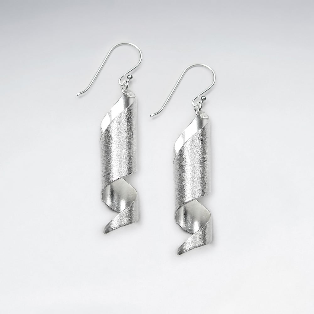 Handmade Silver Tubal Twist Wrap Earrings
