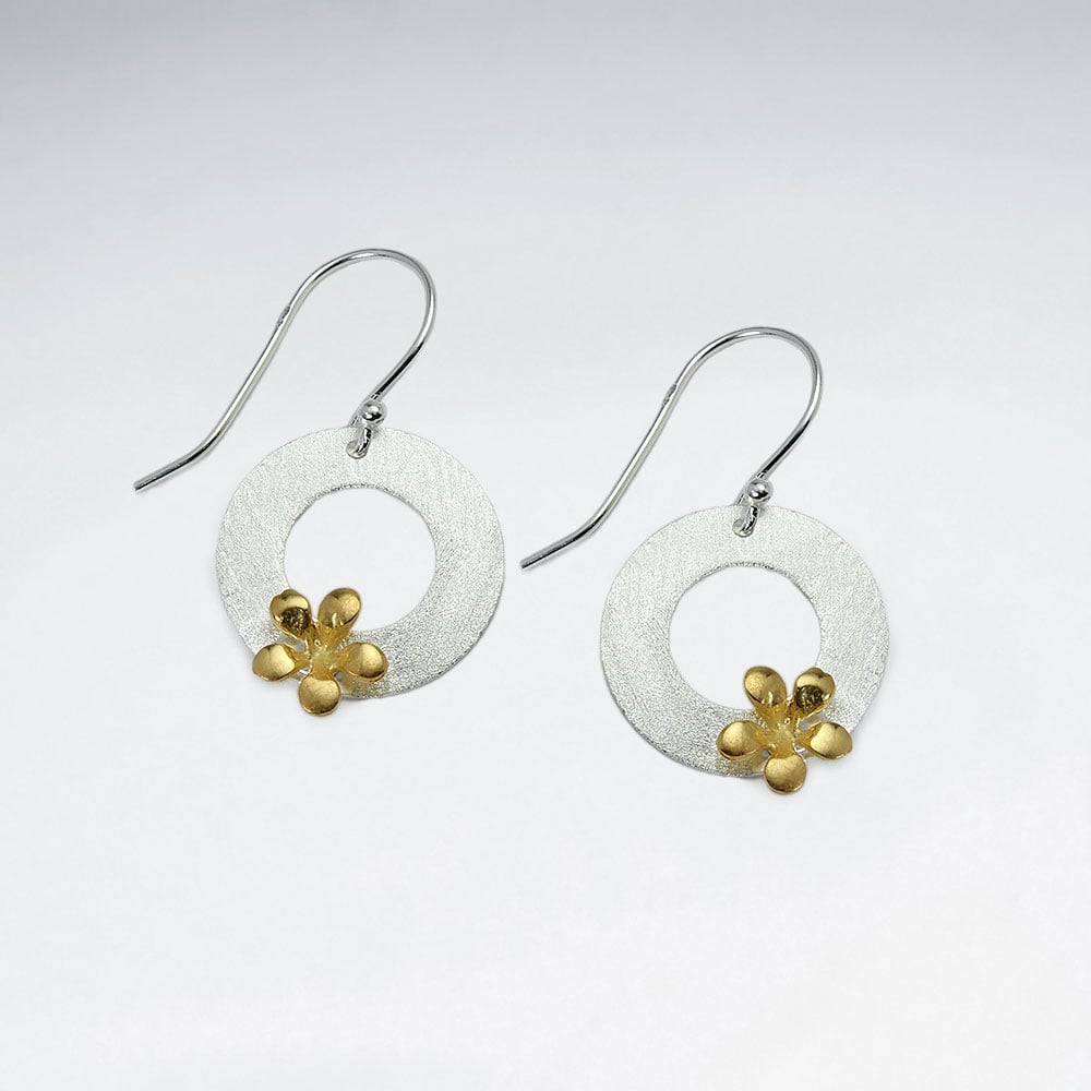 Simply Inspired Modern Minimalist Sterling Silver Circle Wreath Earrings
