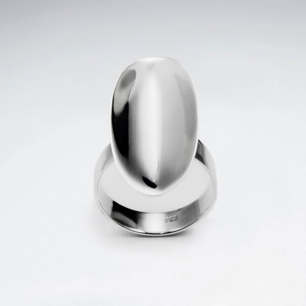 Sterling Silver Oval Plain Design Ring