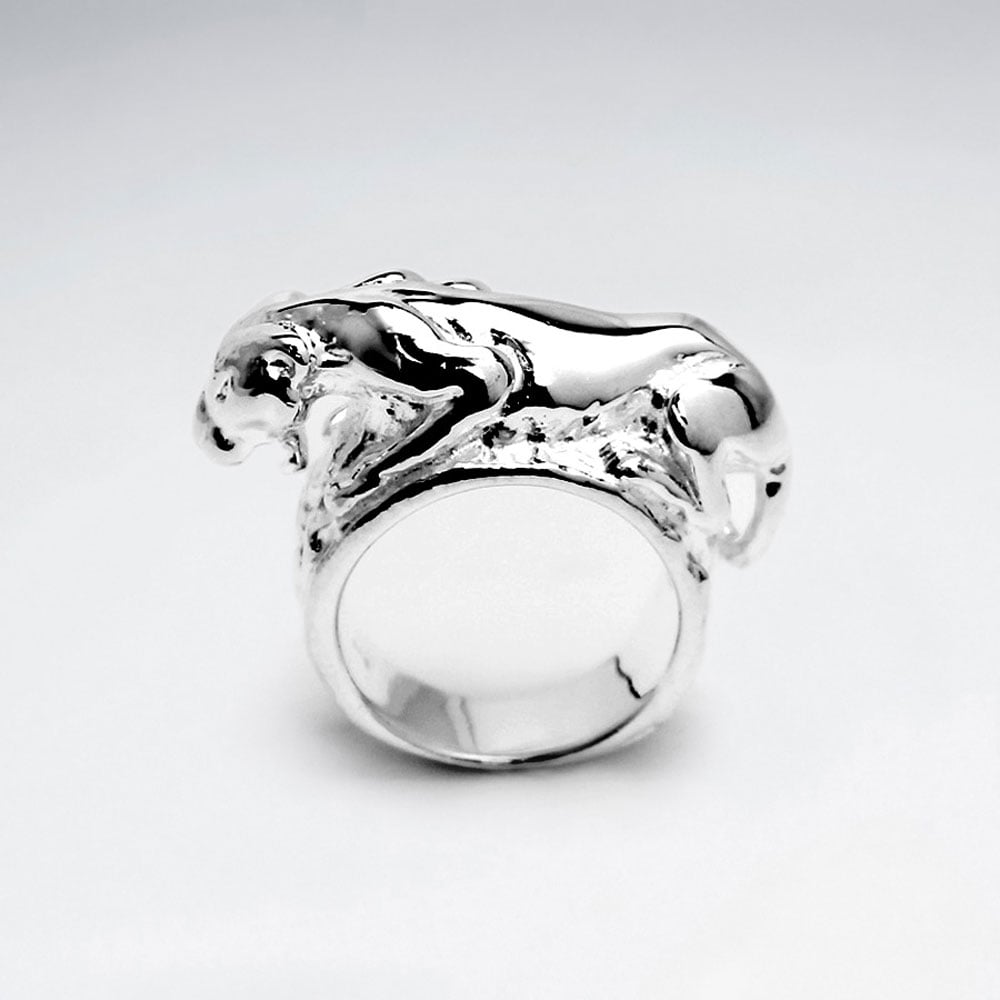 Sterling Silver Tiger Design Ring