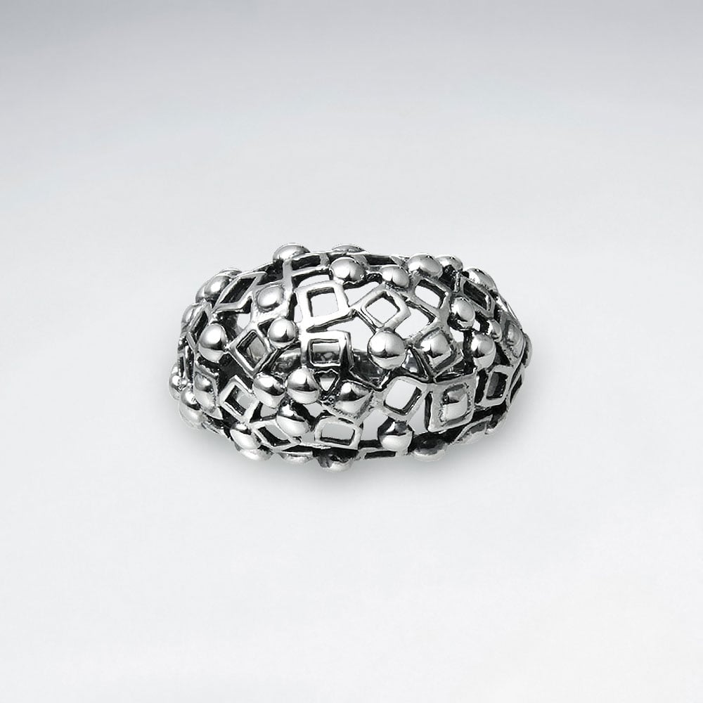 Sterling Silver Oxidized Contemporary Ring