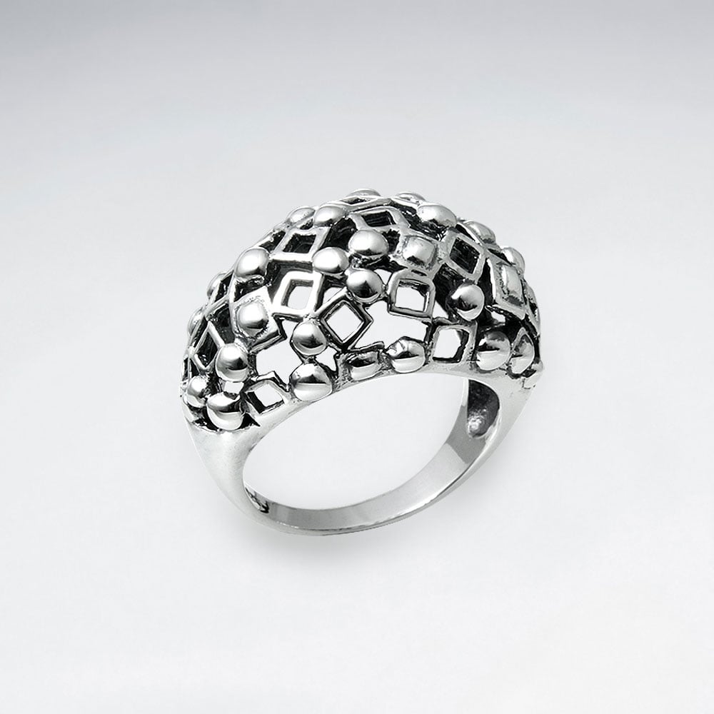 Sterling Silver Oxidized Contemporary Ring