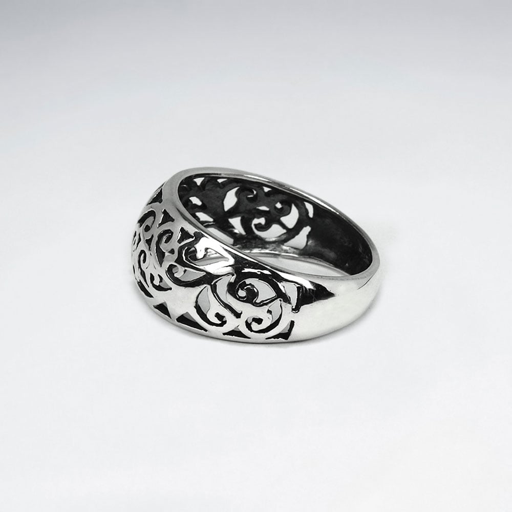 Oxidized Sterling Silver Filigree Design Ring