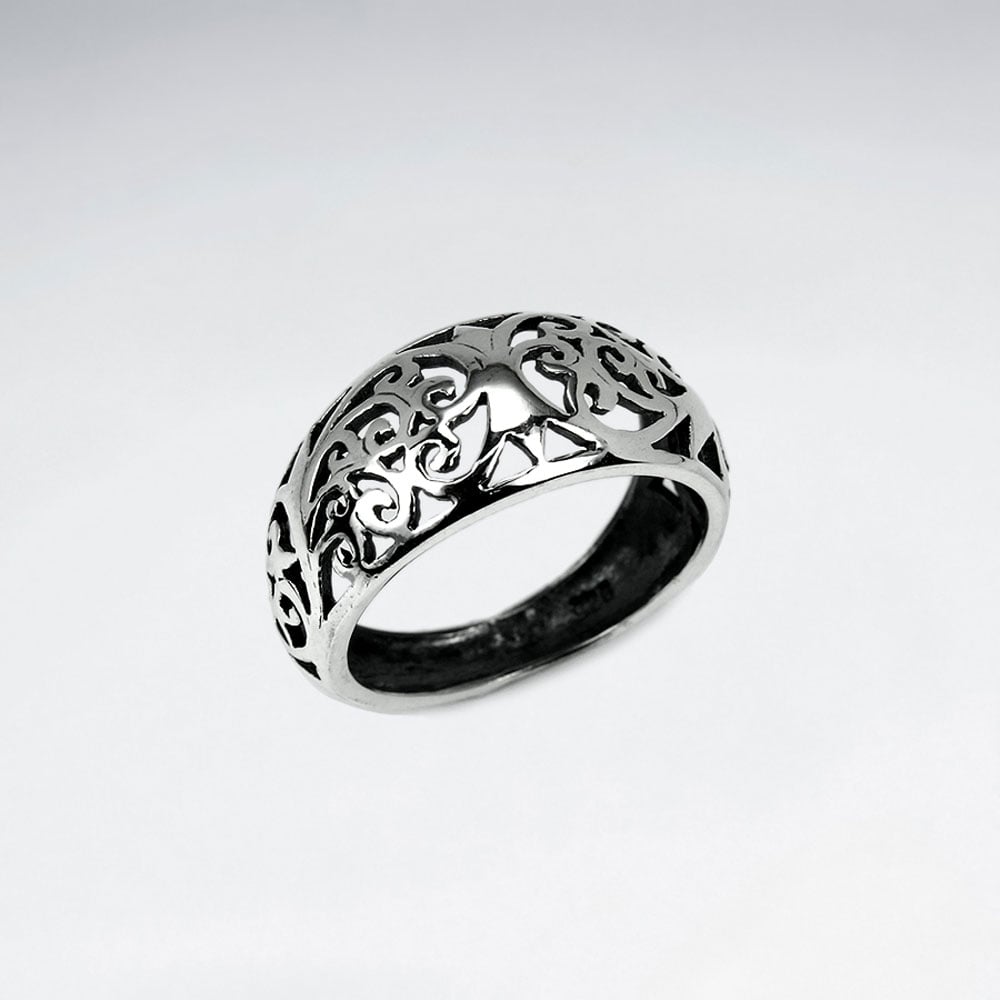 Oxidized Sterling Silver Filigree Design Ring