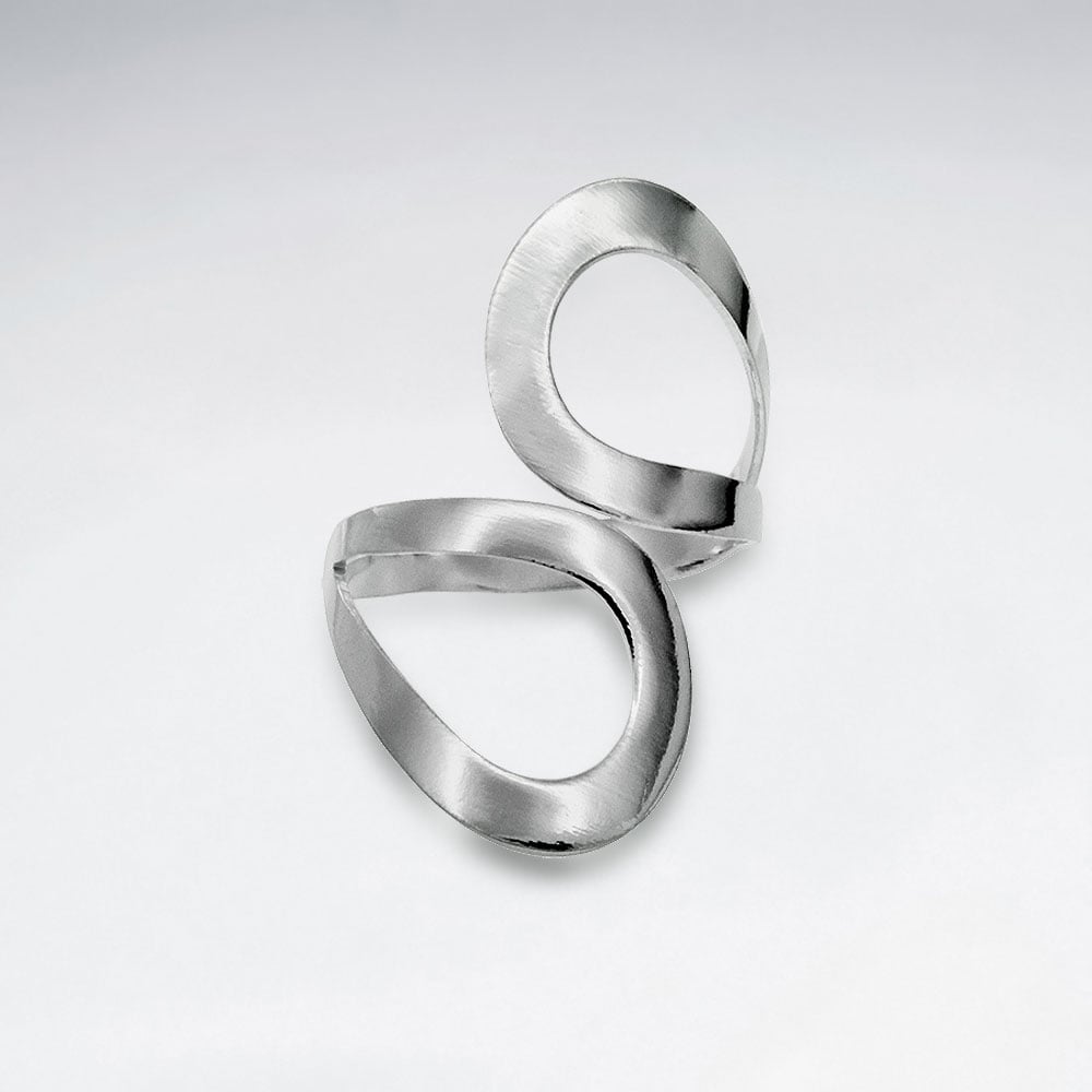 Sterling Silver Flat Curve Surface Design Ring