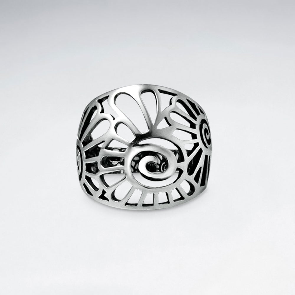 Sterling Silver Swirl Filigree Design Ring