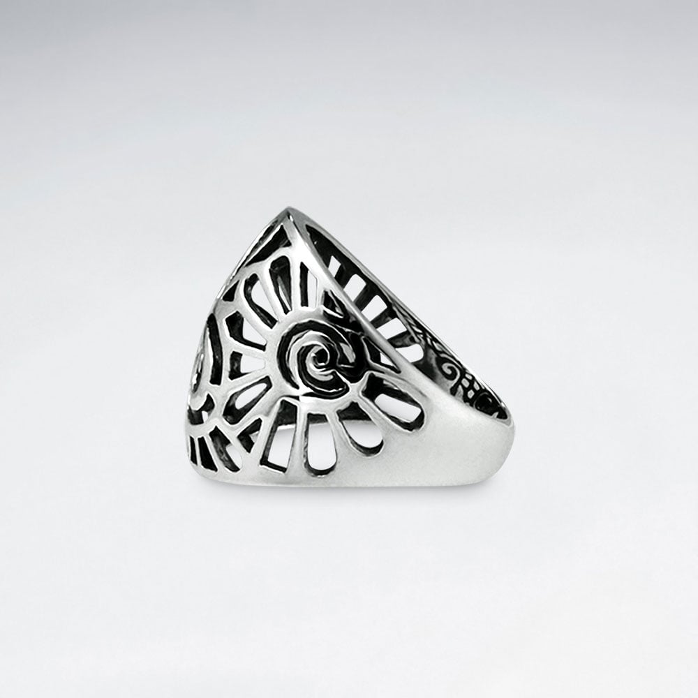 Sterling Silver Swirl Filigree Design Ring