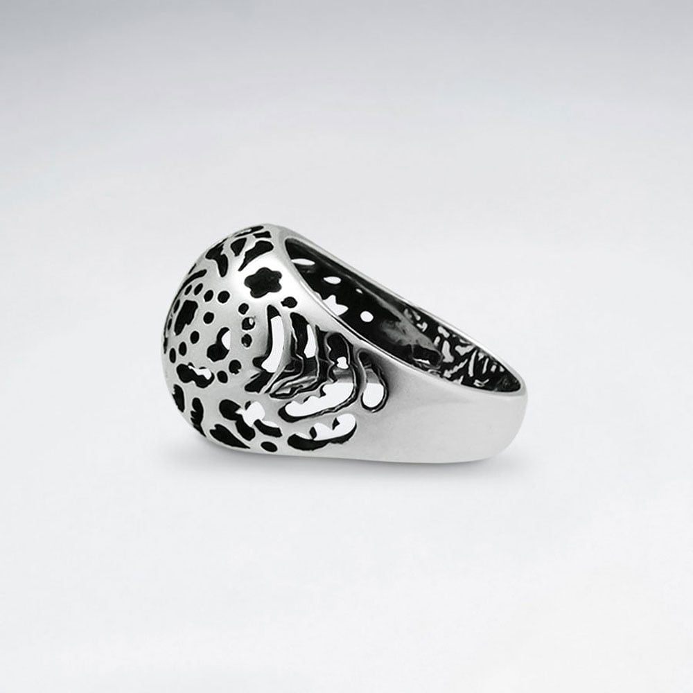 Oxidized Sterling Silver Modern Design Ring