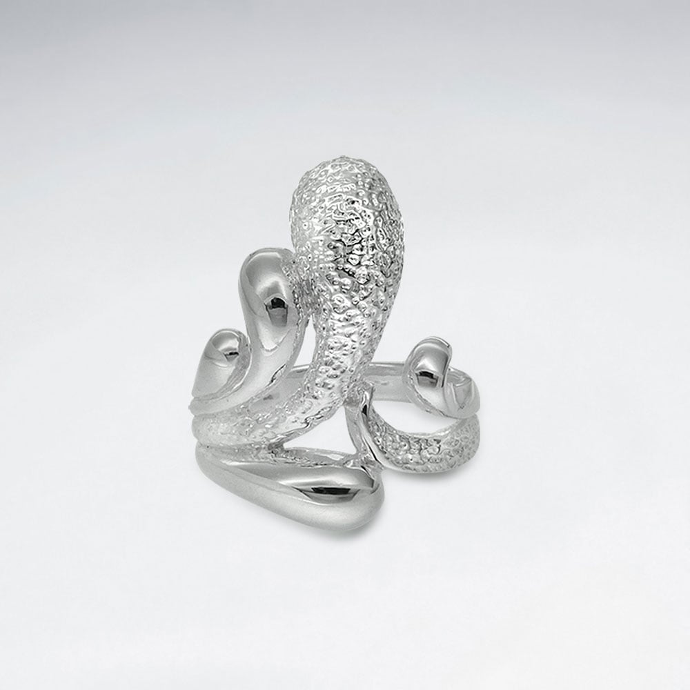 Sterling  Silver  Contemporary With Texture Ring