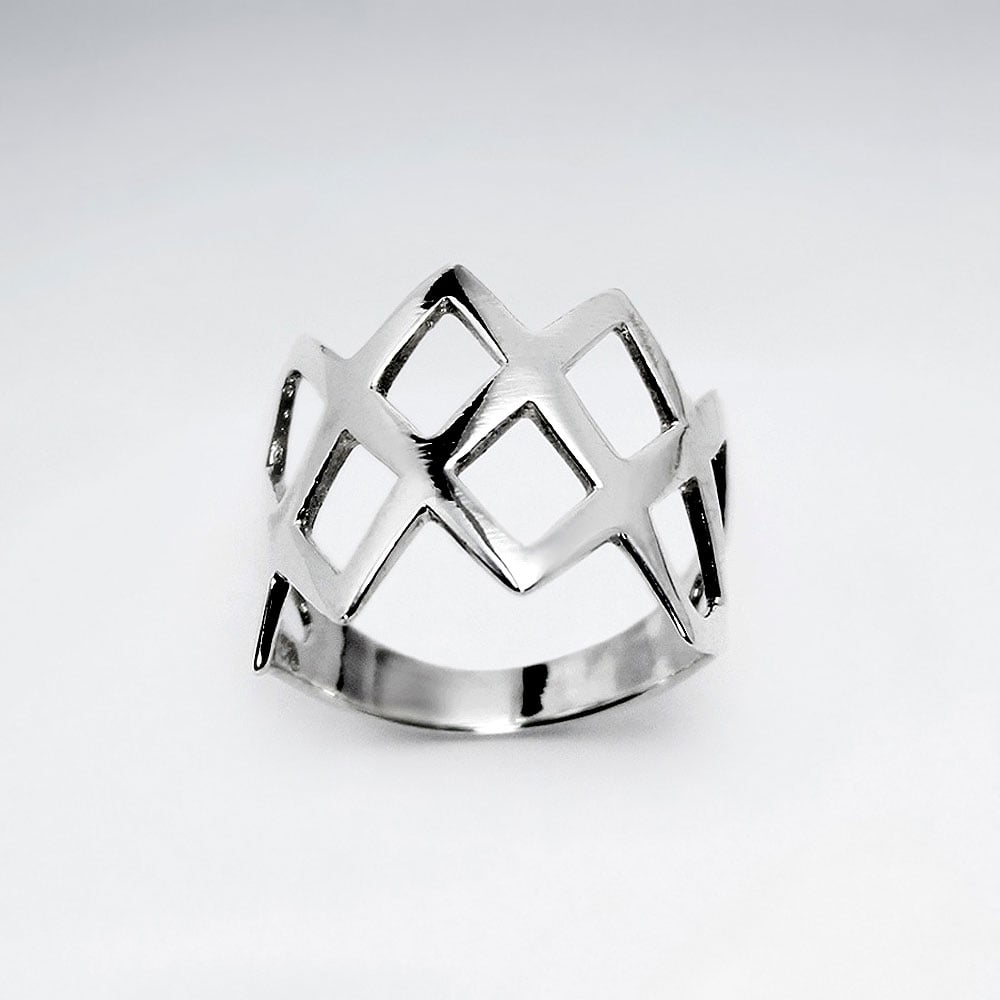 Sterling Silver Crisscross Design Ring