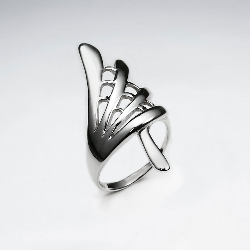 Sterling Silver Wing Design Ring