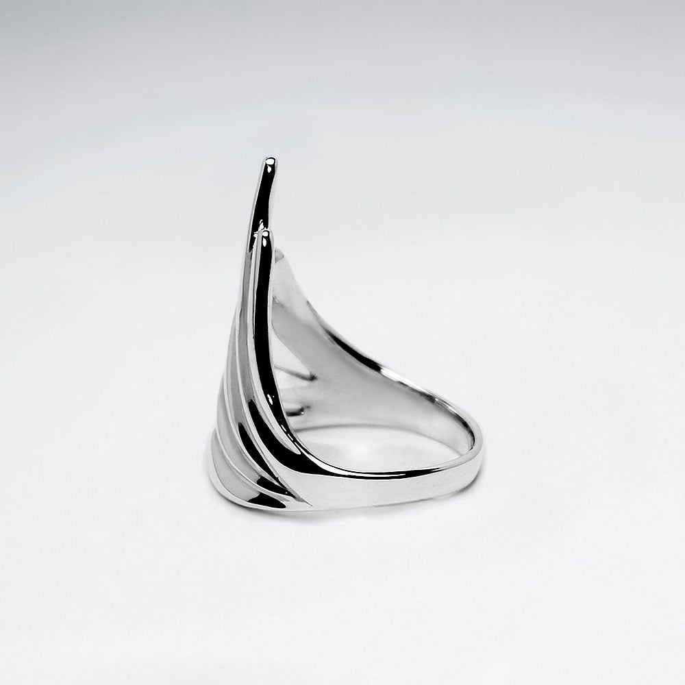 Sterling Silver Feathery  Design Ring