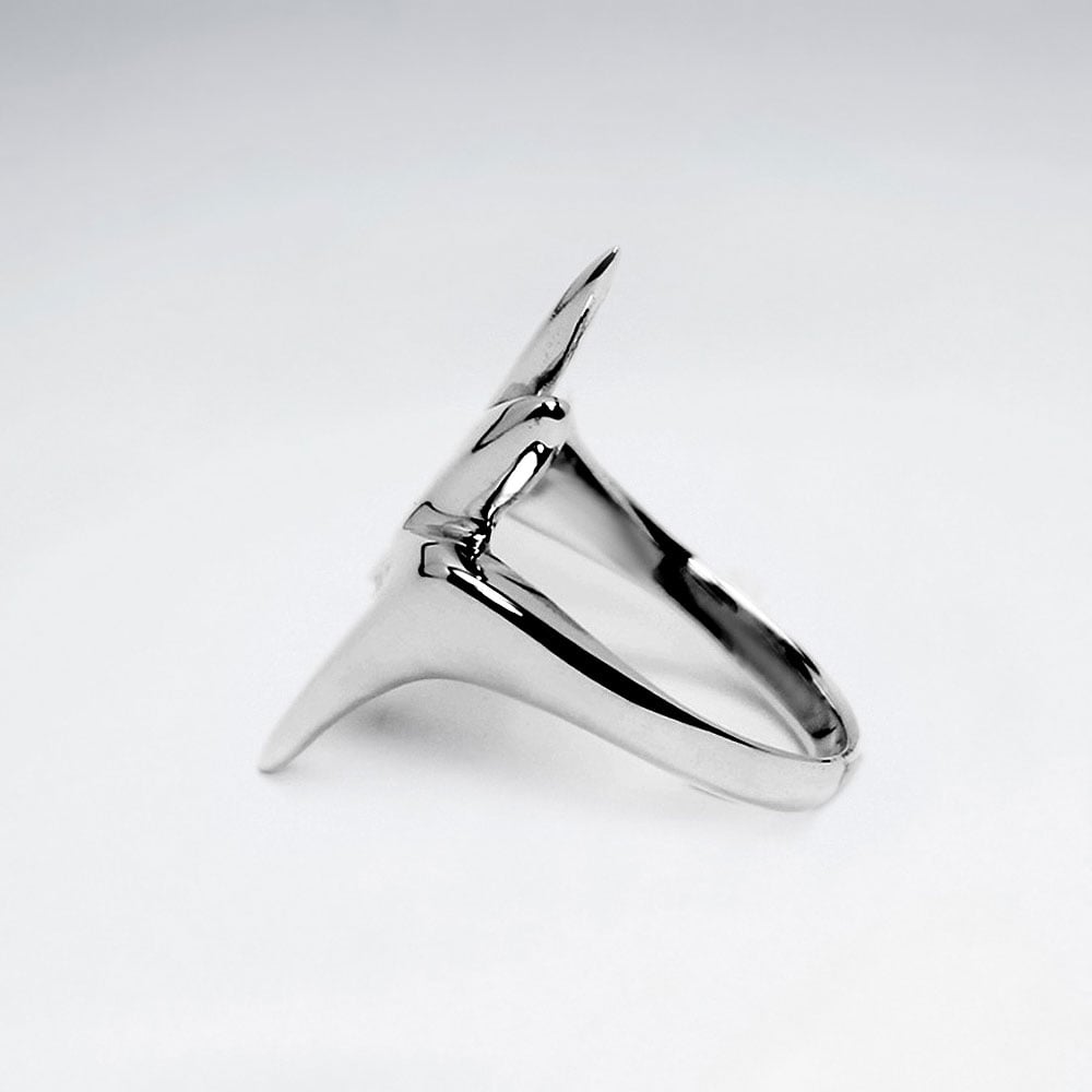 Sterling Silver Zigzag Lightning Bolt Design Ring