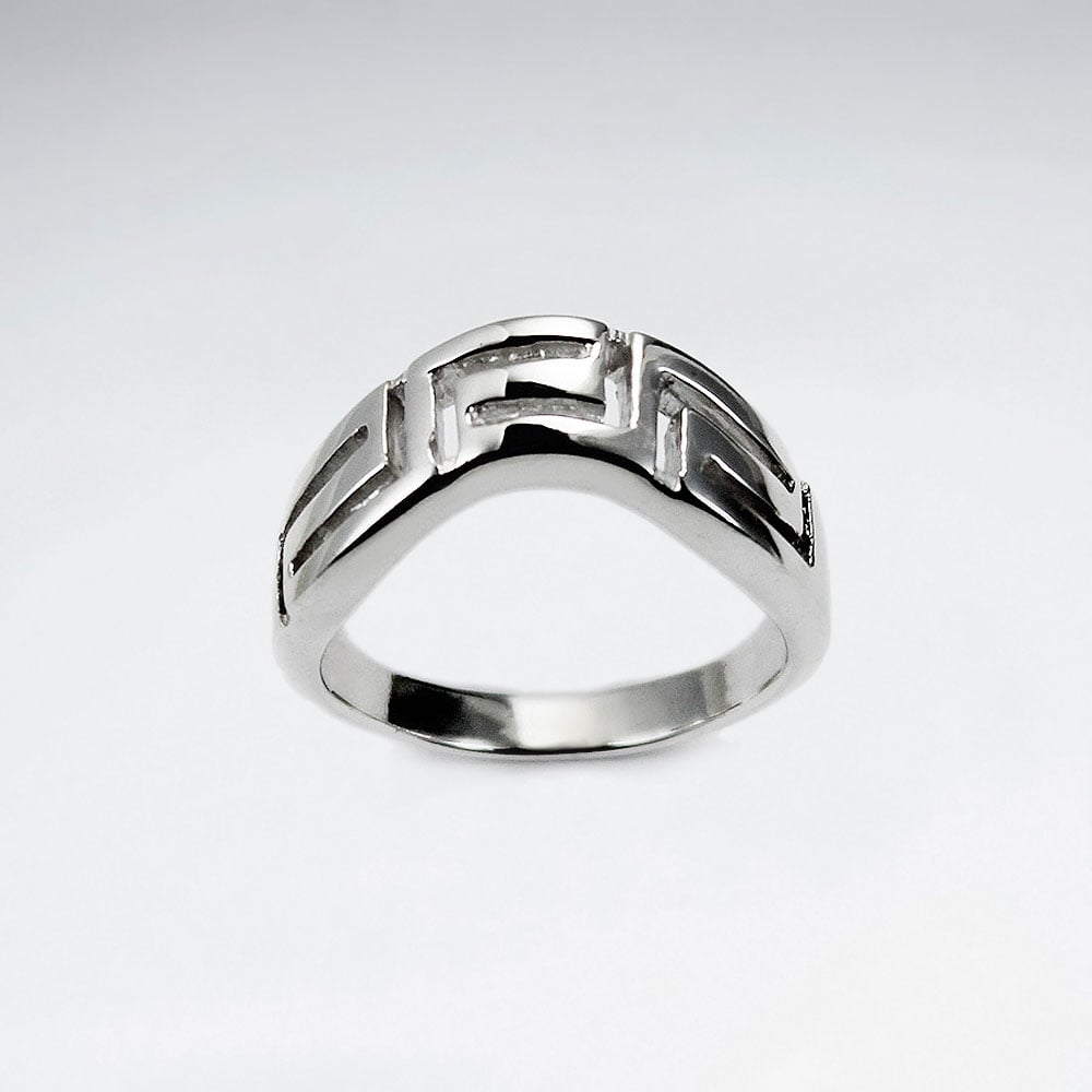 Sterling Silver Geometric Zigzag Line Ring