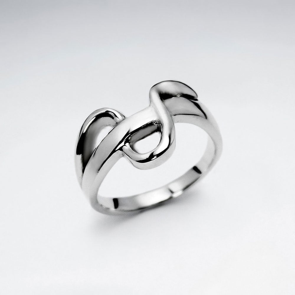 Sterling Silver Woven Lines Fashion Ring