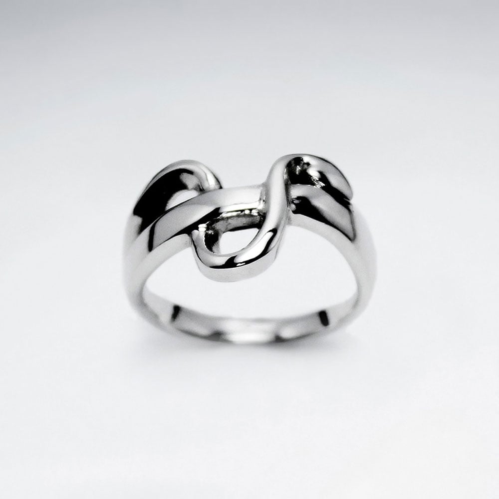 Sterling Silver Woven Lines Fashion Ring