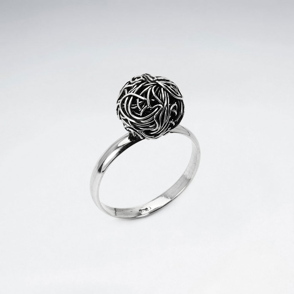 Oxidized Silver Love Knot Ring